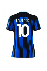 Inter Milan Lautaro Martinez #10 Jalkapallovaatteet Naisten Kotipaita 2023-24 Lyhythihainen